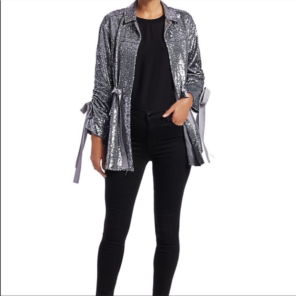 Mathieu Sequin High Shine Jacket Blazer Metallic New
